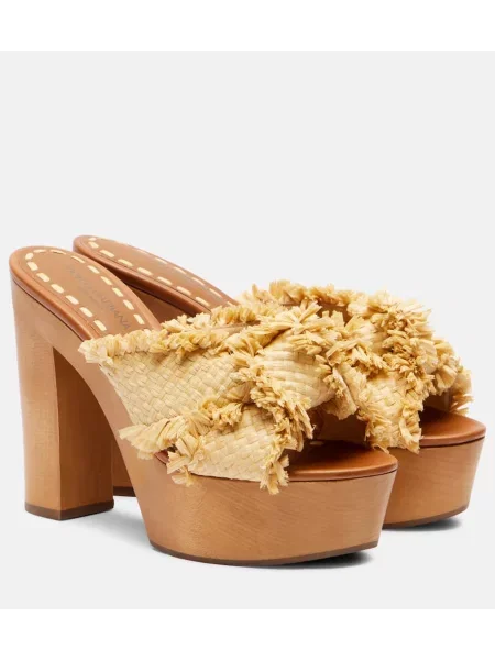 Papuci tip mules Dolce&gabbana cu platformă bej