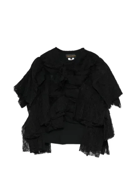 Geacă Comme Des Garçons cu volane din dantelă negru