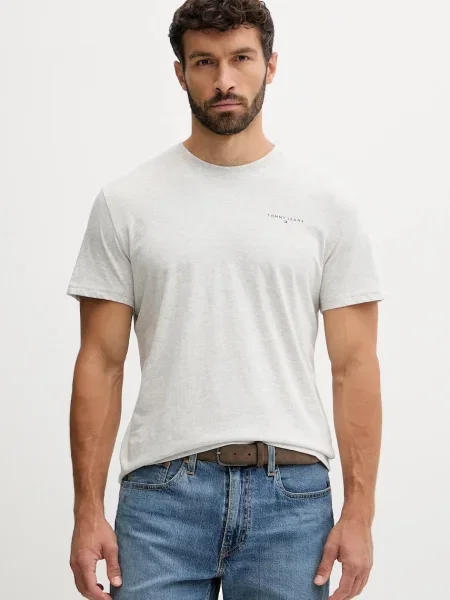 Тениска Tommy Jeans с принт сиво