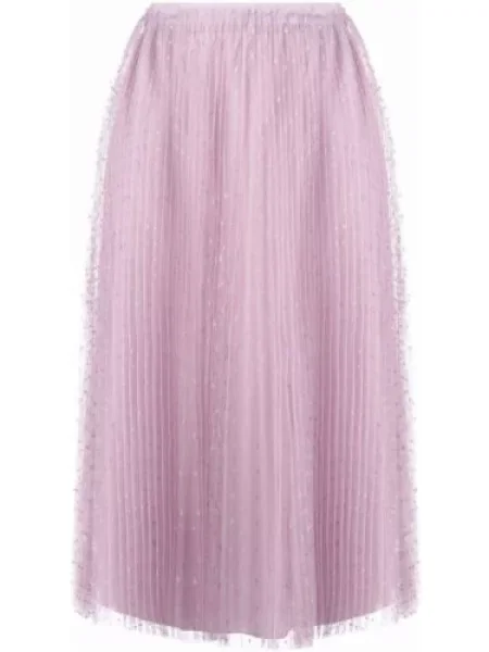 Fusta plisata Red Valentino din tul plisată roșu