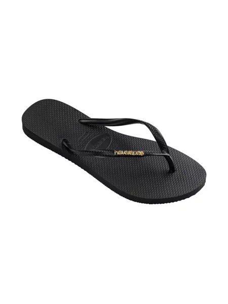 Havaianas Klapki Slim Logo Metallic schwarz czarne