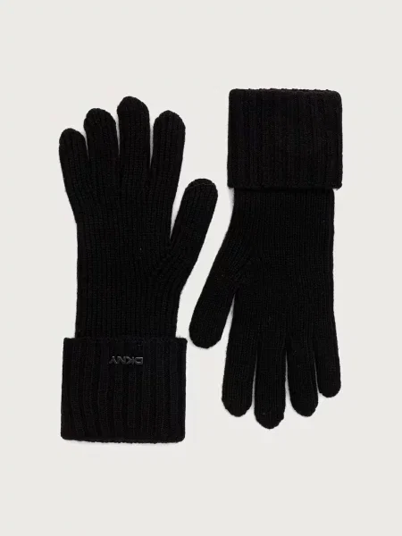 DKNY mănuși pentru femei din lână negru
