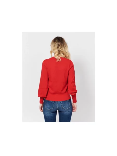 Sweter Armani Exchange wełniany z długim rękawem czerwony