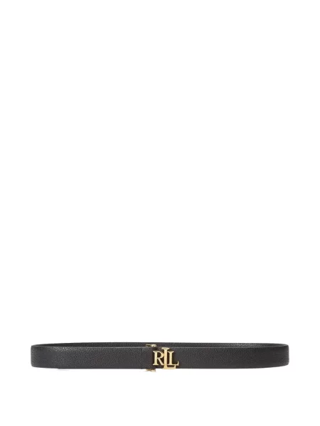 Curea Lauren Ralph Lauren din piele cu autograf negru