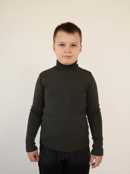 Дитячий Гольф KAZKOVA оливковий бавовна/поліестер