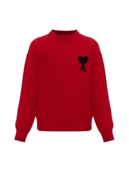 Sweter Ami Paris wełniany czerwony