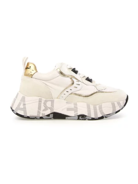 Sneakersy Voile Blanche zamszowe z logo białe