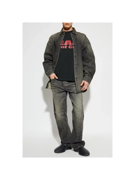 Jeansy Fear Of God z logo szare
