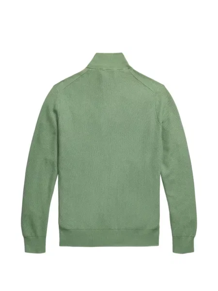 Fleece polo Polo Ralph Lauren με κέντημα με λαιμόκοψη v κόκκινο
