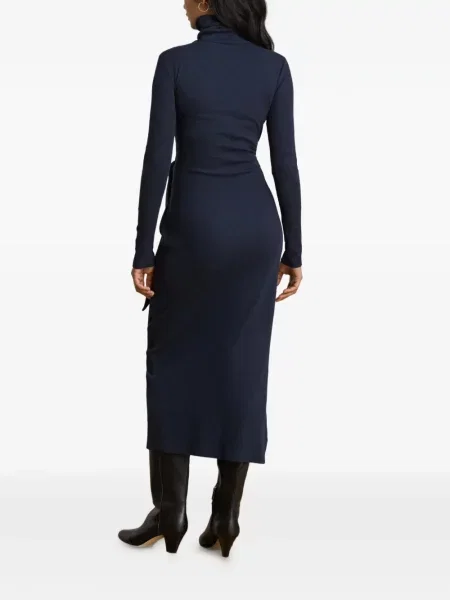 Μίντι φόρεμα Lauren Ralph Lauren γραβάτες μπλε