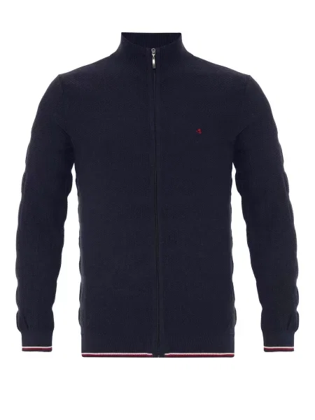 Jacey Quinn Geacă tricotată Elkin albastru închis / roșu alb