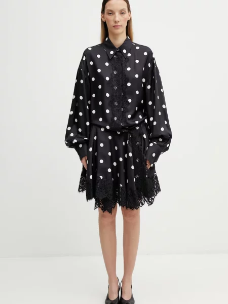 Sportmax Spxbosso rochie petrecută cu buline din mătase