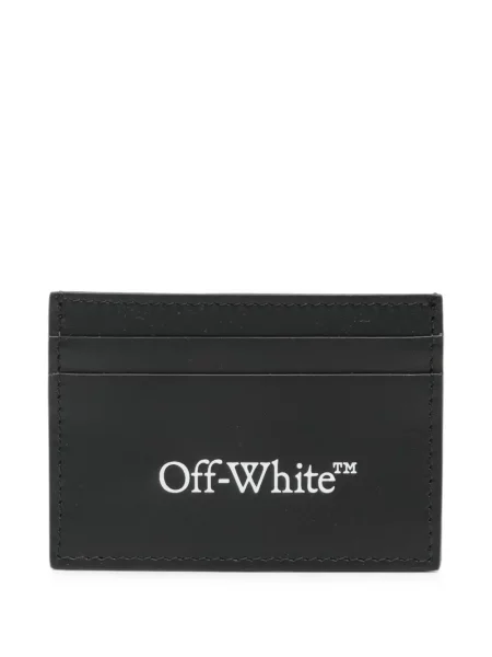 Portofel Off-white din piele cu imagine alb