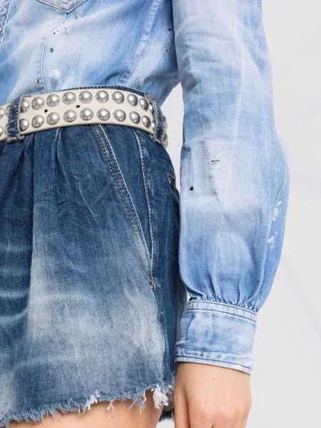 Kombinezon Dsquared2 z przetarciami niebieski