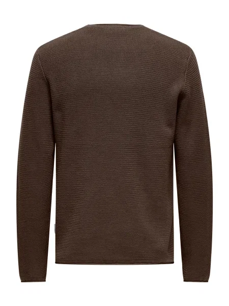 Only & Sons Pulover ONSERIC ciocolatiu
