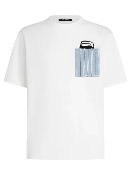 Karl Lagerfeld Tricou Ikon albastru deschis / negru alb
