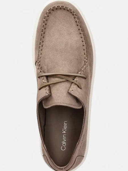 Velúr félcipo Calvin Klein bézs