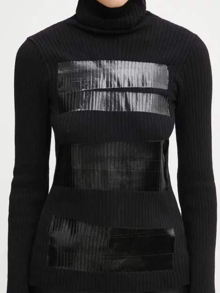 Шерстяная легкий водолазка Mm6 Maison Margiela черная