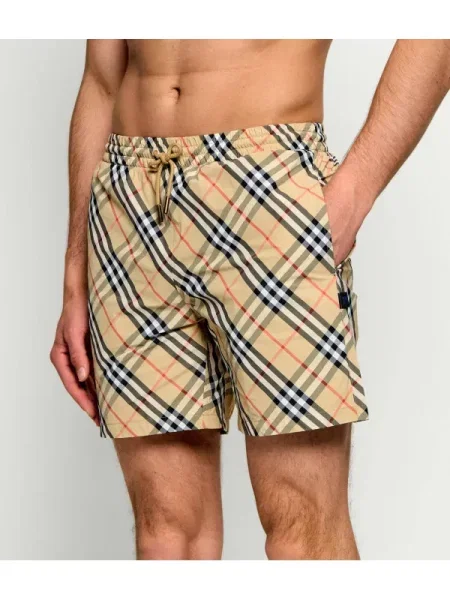 Pantaloni scurți Burberry în carouri clasici bej
