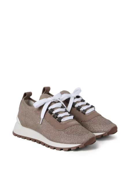 Sneakerși Brunello Cucinelli tricotate maro