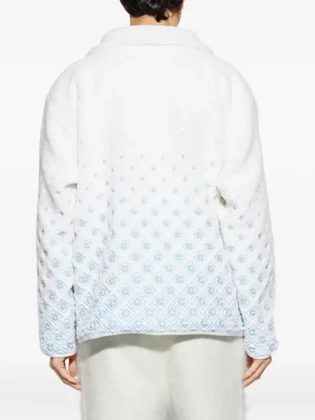 Geacă Casablanca cu broderie din fleece alb