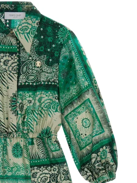 Sukienka dziecięca Roberto Cavalli zielona