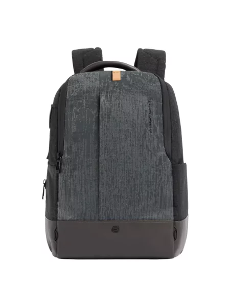 Torba na laptopa Piquadro skórzana szara