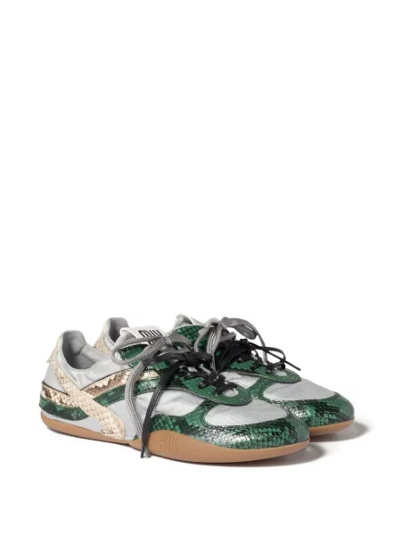 Sneakerși Miu Miu din piele gri