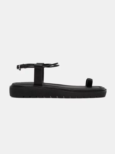 Calvin Klein Jeans Sandali ROPE TOE POST SANDAL LTH MG črna