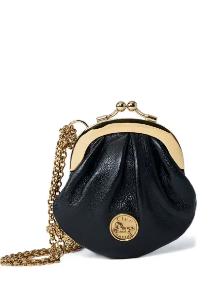 Colier Chloé din piele cu autograf negru