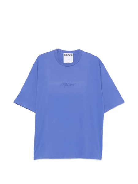 Tricou Moschino cu broderie albastru