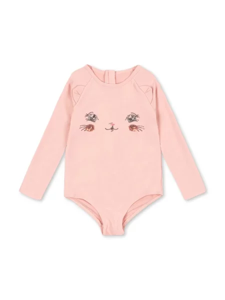 Konges Sløjd Jednodílné dětské plavky KITTY LS SWIMSUIT GRS růžové