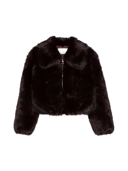 Kurtka The Frankie Shop ze sztucznego futra brązowa