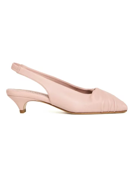 Czółenka Halmanera skórzana z otwartą piętą różowa
