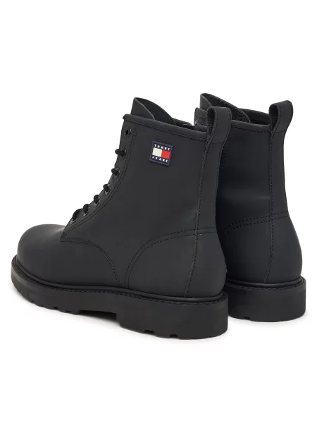 Auliniai batai Tommy Jeans Archive Rubber Lace Boot juoda