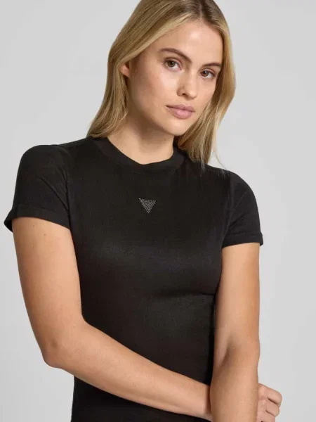 T-shirt z mieszanka model LICIA' Guess czarna