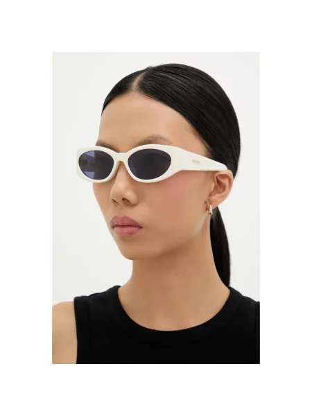Jacquemus okulary przeciwsłoneczne OVALO biały