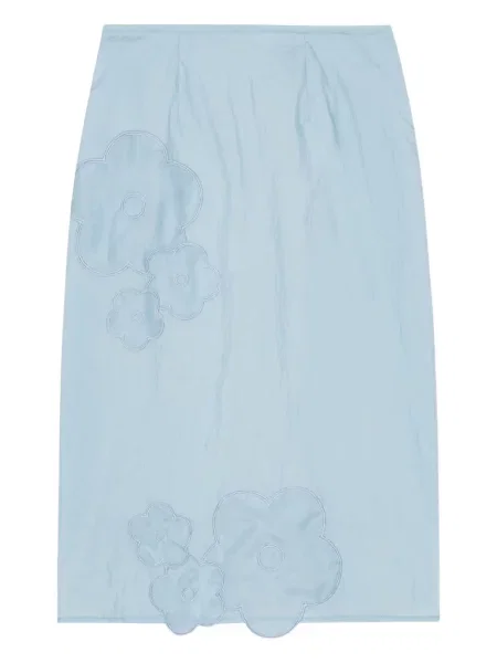 Fustă midi Cecilie Bahnsen cu model floral cu aplicații până la genunchi albastru