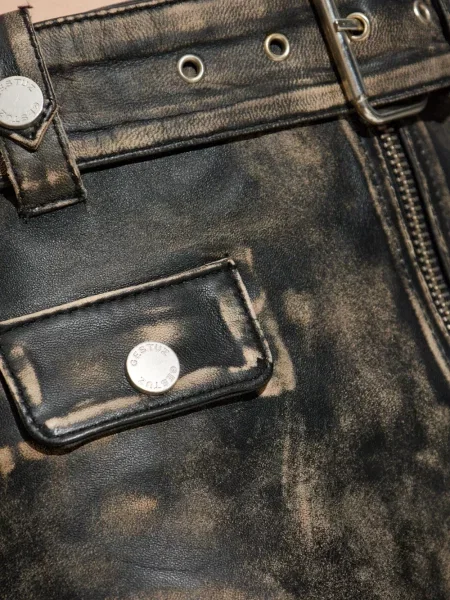 Fustă din piele Gestuz negru
