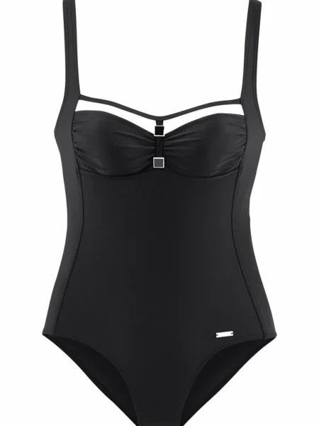 LASCANA Costum de baie modelator Yacht / negru alb