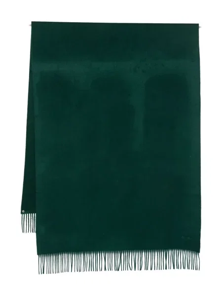 Fular Max Mara cu franjuri din cașmir verde