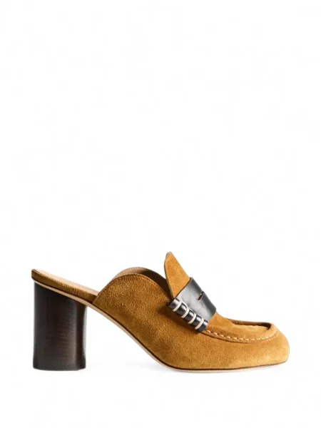 Papuci tip mules Jw Anderson din piele de căprioară maro