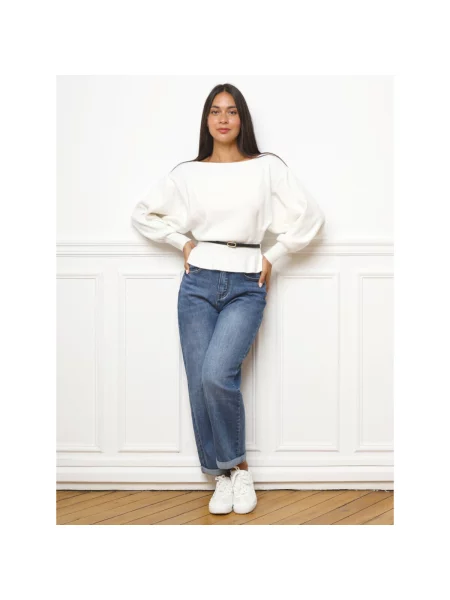 Pulover La Modeuse alb