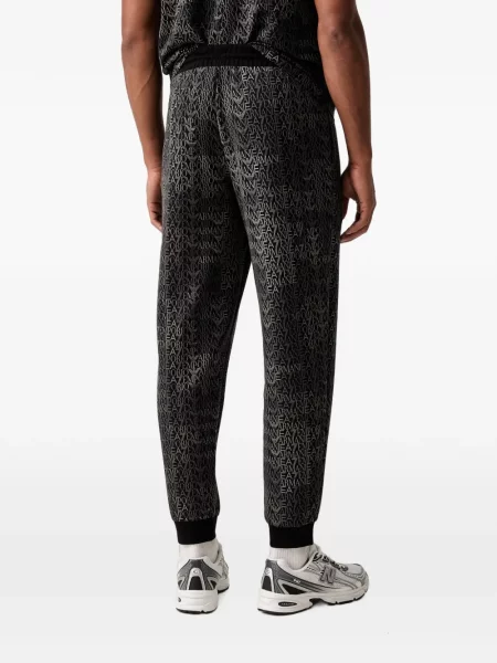 Τρέξιμο παντελόνι Ea7 Emporio Armani με σχέδιο μαύρο