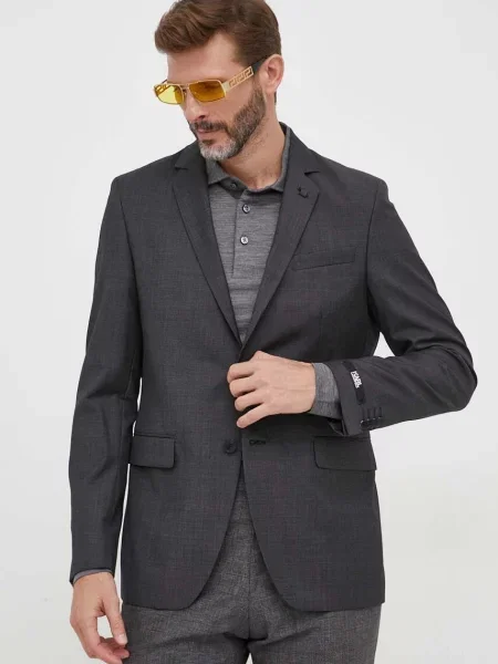 Вълнено сако Karl Lagerfeld сиво