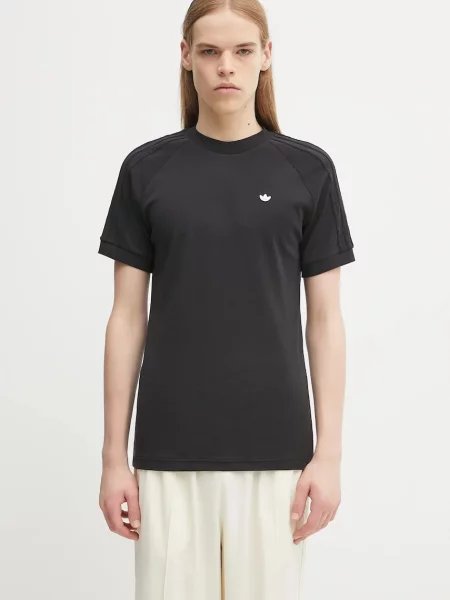 Μάλλινο t-shirt adidas Originals Cali Tee μαύρο