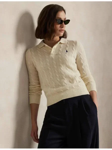 Polo Ralph Lauren Pulover bej deschis alb