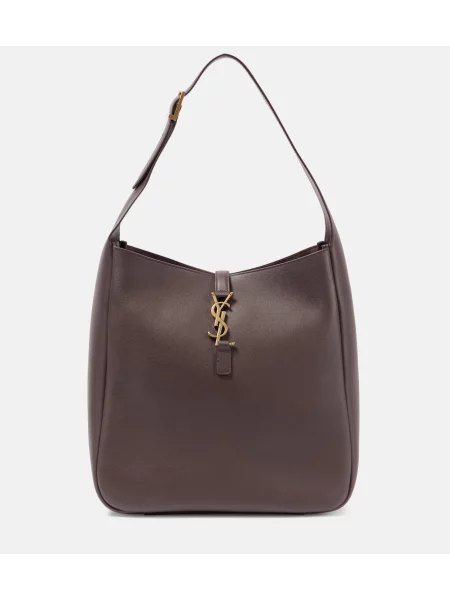 Usnjena torbica Saint Laurent rjava