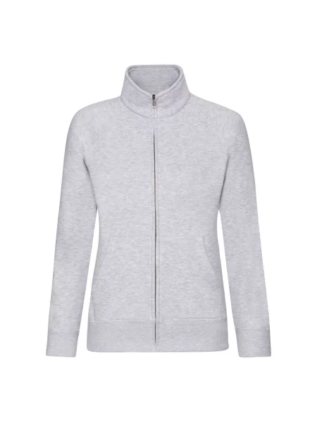Hanorac cu fermoar Fruit Of The Loom cu guler de stand-up gri