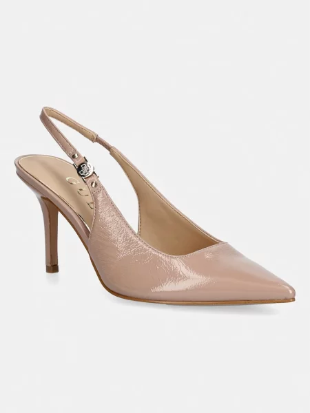 Pantofi cu toc Guess din piele bej